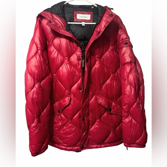 Calvin Klein Red Puffer Jacket - Picture 1 of 8